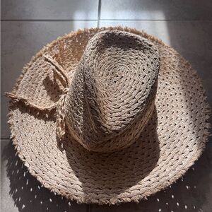 Eric Javits Beige Woven Sun Hat